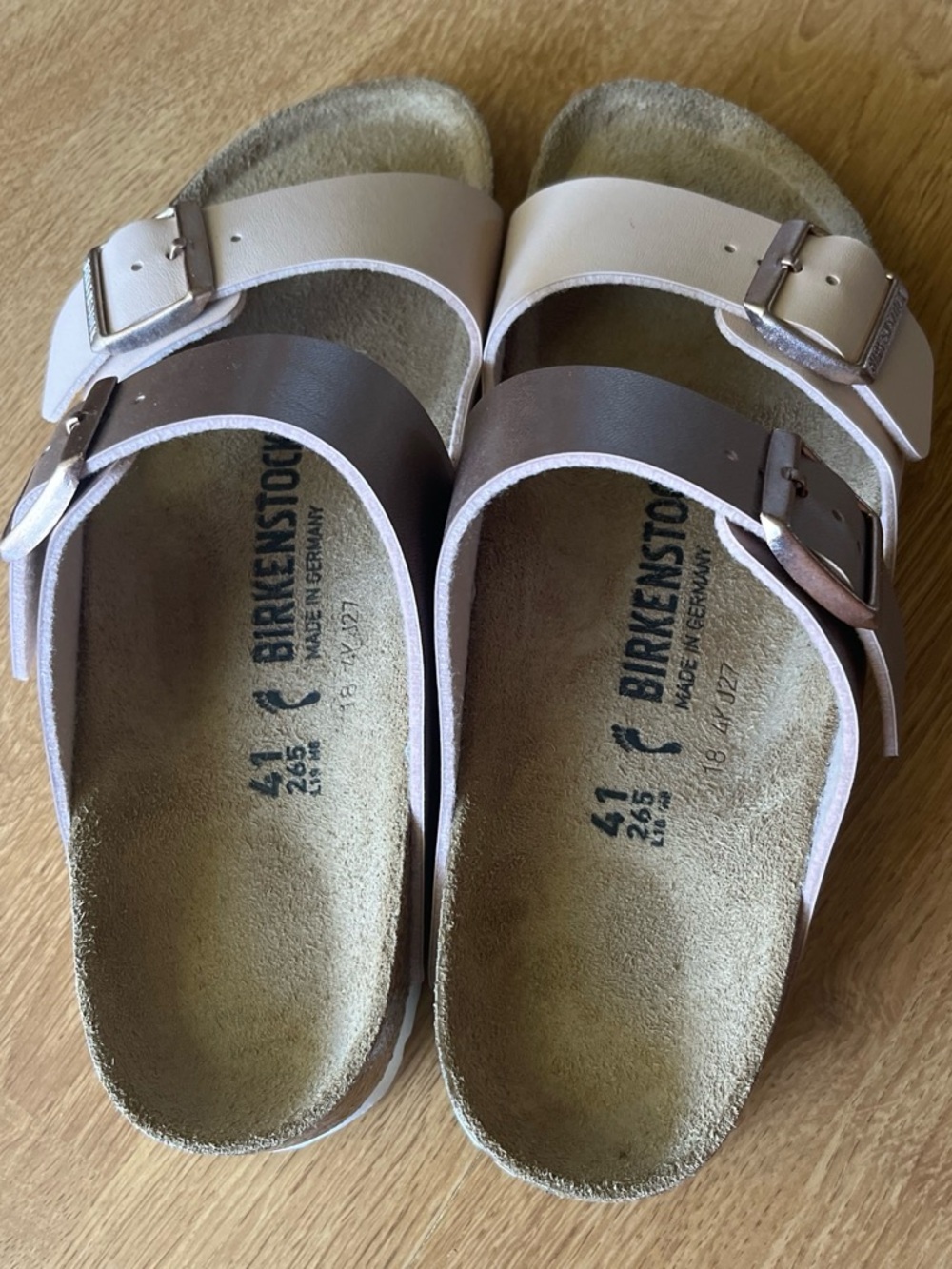 Brand new Birkenstock Two-strap Sandals in Cream and Rose